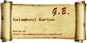 Galambosi Bartos névjegykártya